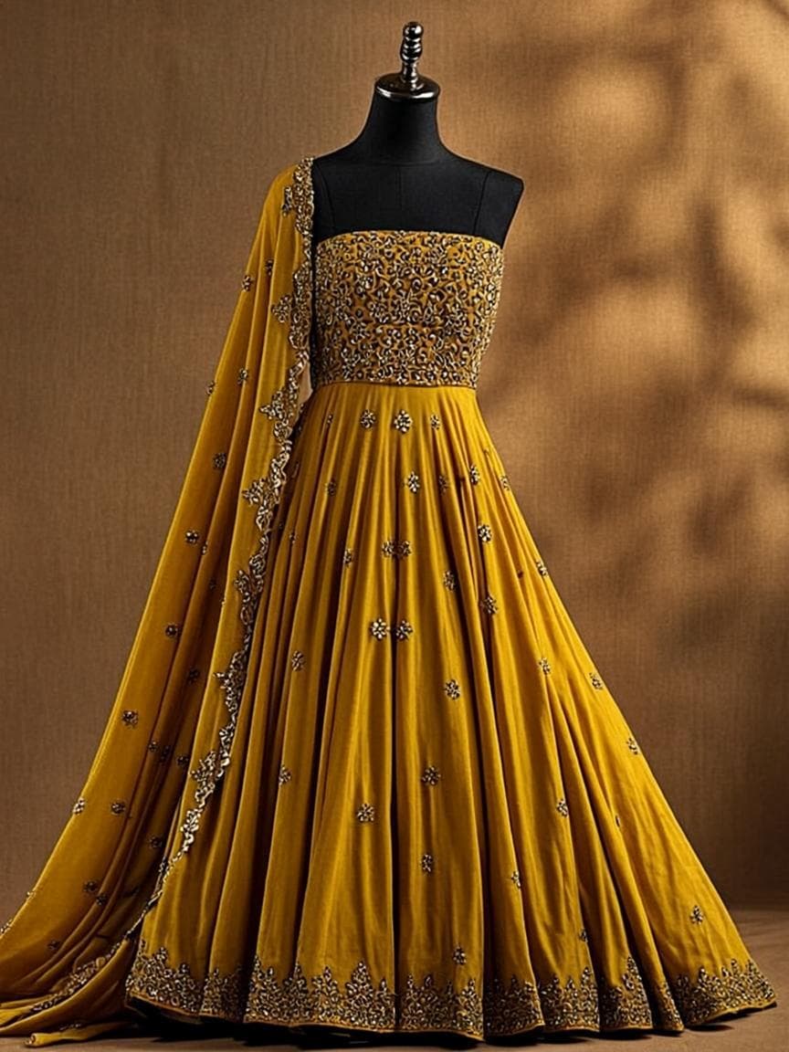 Sunshine Haldi Lehenga - Lehenga at House of Radhya Kharar