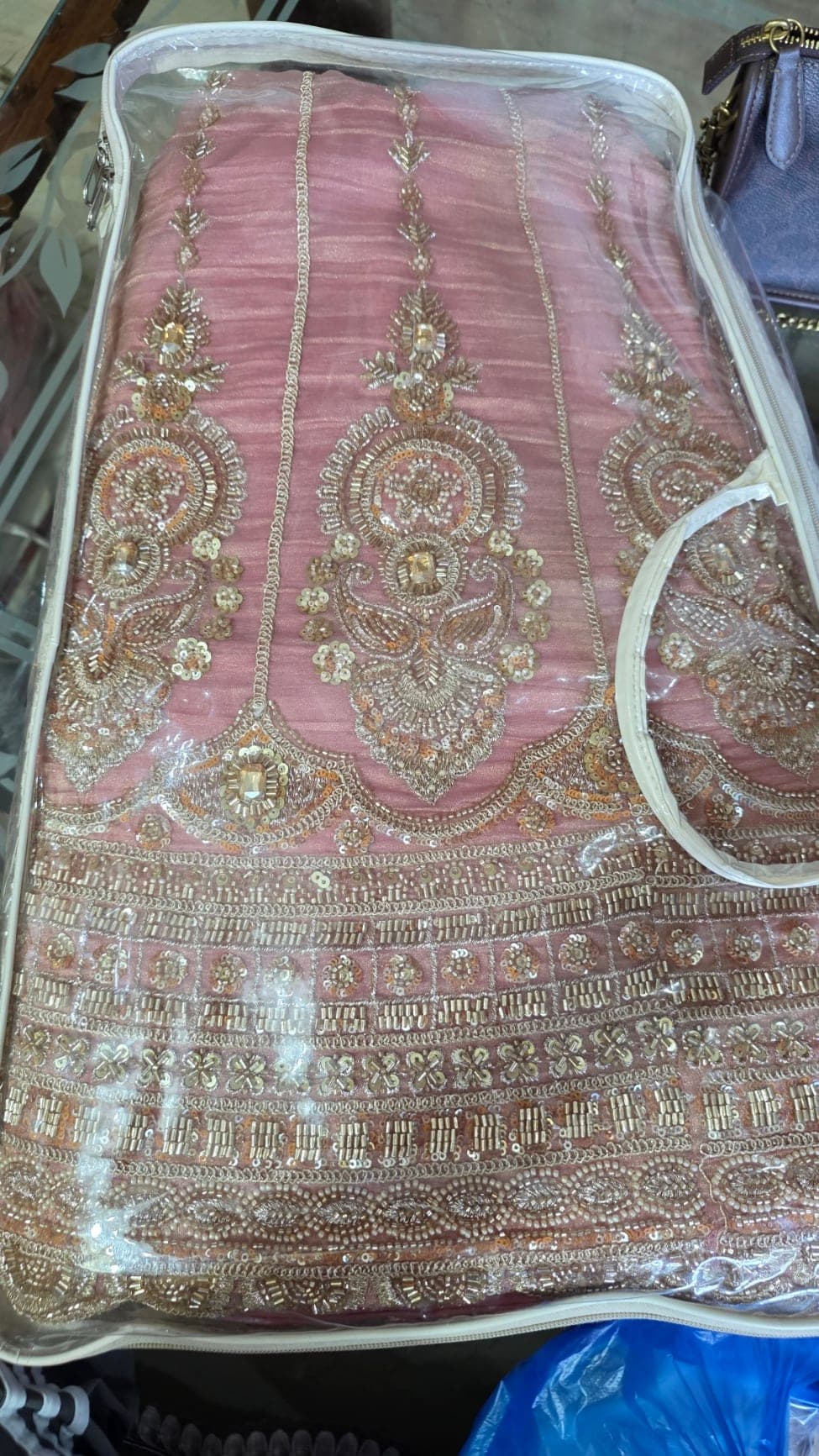 Glamorous Peach Party Wear Lehenga with Dazzling Stone & Sequin Embroidery - Lehenga at House of Radhya Kharar