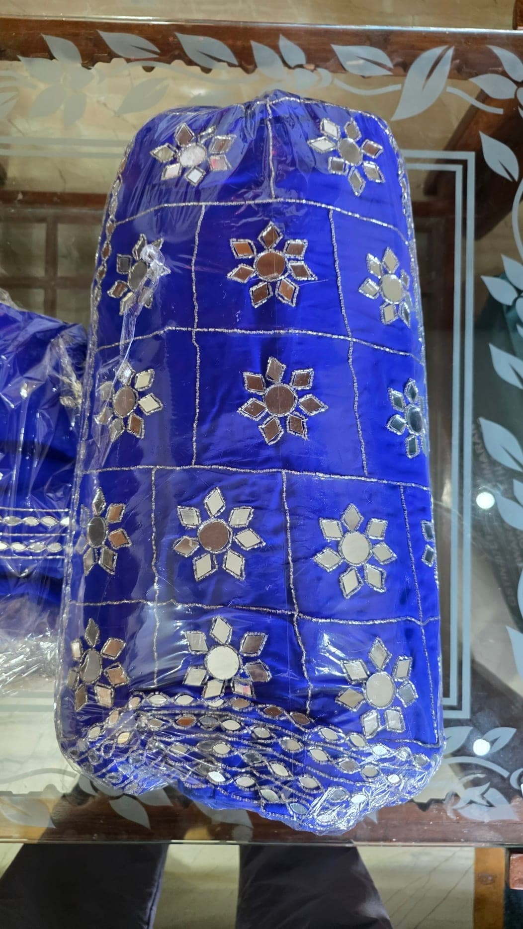 Majestic Royal Blue Lehenga with Dazzling Mirror Work - Lehenga at House of Radhya Kharar