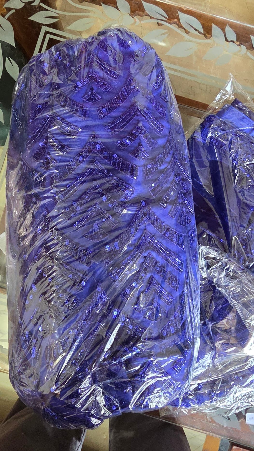 Striking Electric Blue Lehenga with Glamorous Chevron Sequin Work - Lehenga at House of Radhya Kharar